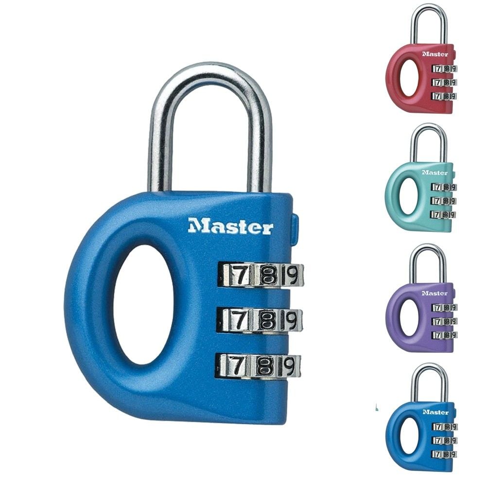 Masterlock Niveli i sigurisë 3, 32 mm me zink, harku çelik e kromuar dhe rrota telefonike, grup 3 shifror, kombinimi juaj, 4 kol, Bagazhe 32mm