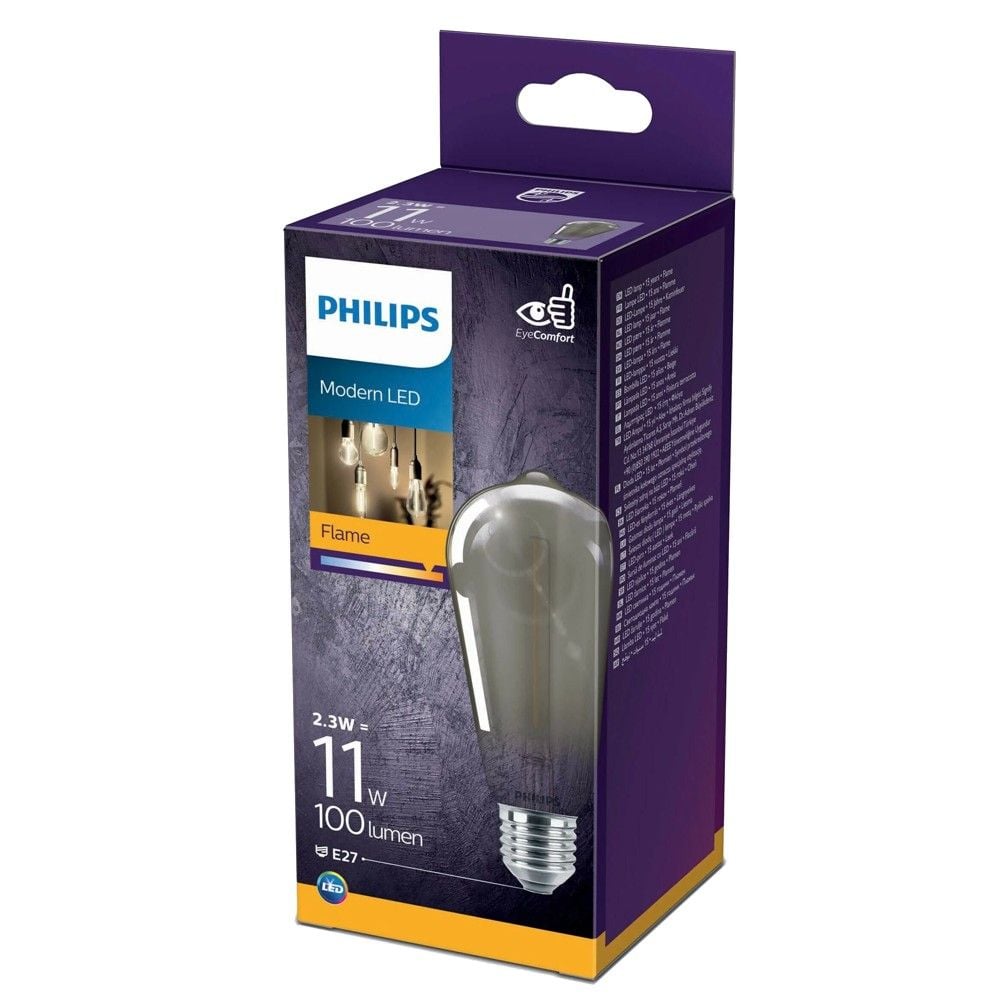 Llambe led klasike, Philips, 11 W, E27, ST64, e hirte.