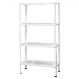 Metallic shelves mini-kit 4 floors 75x30xH150 cm, Capacity plan Kg 40, white | Megatek