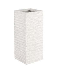 Vazo lulesh, M, Corda, beton, e bardhë, 30x30xH63.5 cm