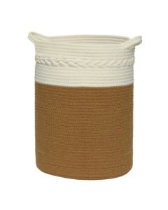 Basket, M, cotton, brown/white