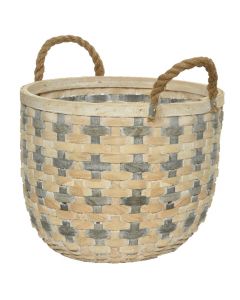Basket, L, straw, natural