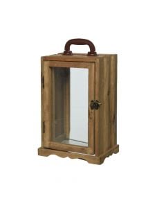 Lantern, S, wooden, natural, 16x21xH31.5 cm