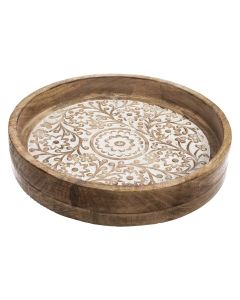 Tabaka dekorative, dru mango, mango natyrale, S-25.5x4 cm