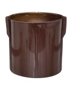 Vazo lulesh, qeramikë,kafe e errët, M-26.5x24.5xH24 cm