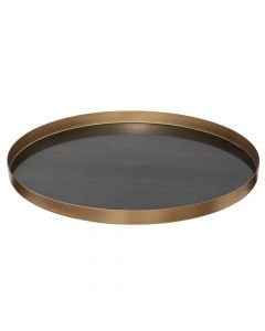 Decorative tray, Jiling, M, metal, golden, Ø43 cm