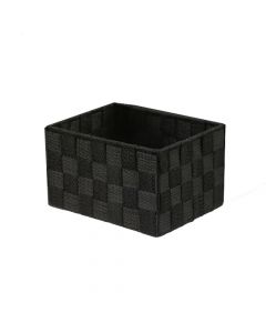 Wicker basket, Lise, polypropylene/metal, black, S-20x15xH12 cm