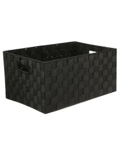 Wicker basket, Lise, polypropylene/metal, black, L-38x28xH20 cm