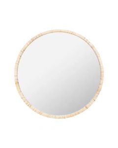 Decorative mirror, Jessy, S, mdf, natural, Ø25 cm