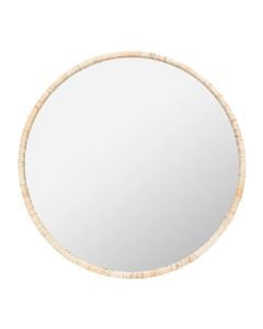 Decorative mirror, Jessy, M, mdf, natural, Ø35 cm