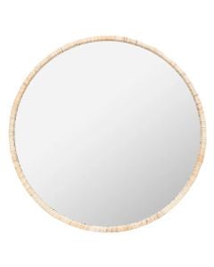 Decorative mirror, Jessy, L, mdf, natural, Ø45 cm