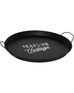 Tabaka dekorative, M, metalike, e zezë, Ø50 cm