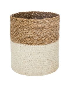 Storage basket, XL, jute, brown/white, Ø27xH27 cm