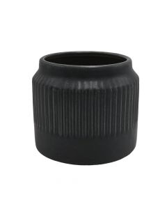 Flower pot, ceramic, black, 15.5x15.5x13.5 cm