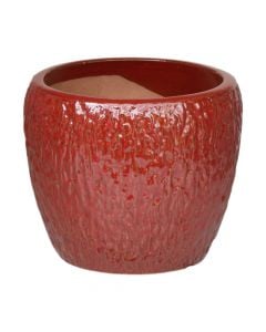 Flower pot, ceramic, red, 19x19x15.5 cm