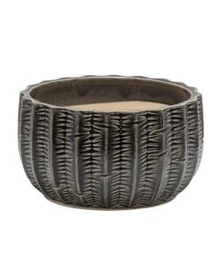 Vazo lulesh, qeramike, e zezë, 23x23x13 cm