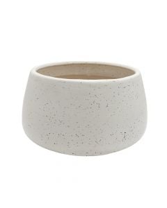 Flower pot, ceramic, white matt, 22.5x22.5x13 cm