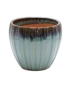 Flower pot, ceramic, brown/green, 19x19x17.5 cm