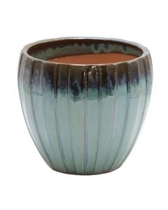 Flower pot, ceramic, brown/green, 22.5x22.5x20 cm