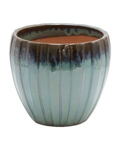 Flower pot, ceramic, brown/green, 29x29x25 cm
