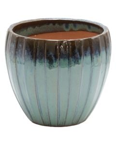 Flower pot, ceramic, brown/green, 36x36x32.5 cm