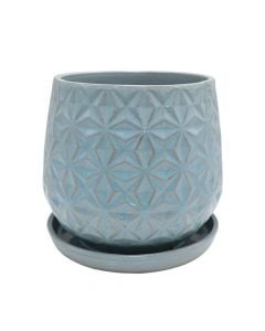 Flower pot, ceramic, light blue, 21.5x21.5x20.5 cm
