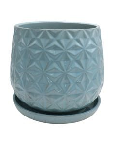 Flower pot, ceramic, light blue, 27x27x26 cm