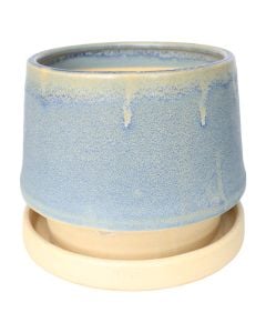 Flower pot, ceramic, blue, 26x26x22 cm