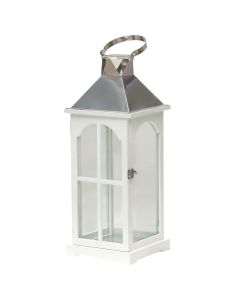 Fener dekorues, metal/xham, e zezë, 20xH54 cm