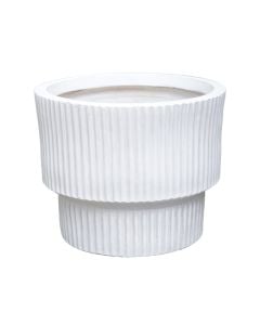 Flower pot, fibreclay, white, 24x24x20 cm