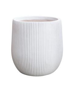 Vazo lulesh, fibër xhami/argjilë, e bardhë, 31.5x31.5x32 cm