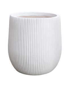 Flower pot, fibreclay, white, 44x44x44 cm