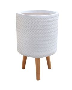 Flower pot, fibreclay, white, 36.5x36.5x62 cm