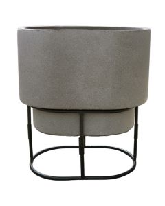 Vazo lulesh, fibër xhami/argjilë, taupe, 42x27x50 cm