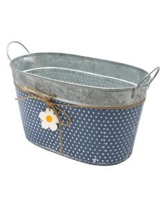 Flower pot, metal, grey, 27x15x15 cm