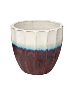 Vazo lulesh, S, Maya, terrakotë, kafe/e bardhë,  21x21xH19 cm