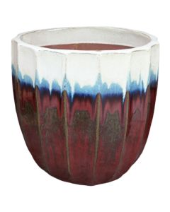 Vazo lulesh, L, Maya, terrakotë, kafe/e bardhë,  36x36xH34 cm