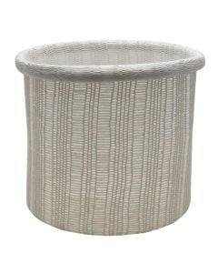 Storage basket, Danfield, L, rattan, white, Ø32xH28 cm
