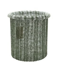 Storage basket, Danfield, S, rattan, green, Ø23xH23 cm