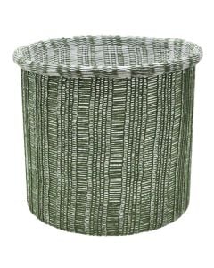 Storage basket, Danfield, L, rattan, green, Ø32xH28 cm