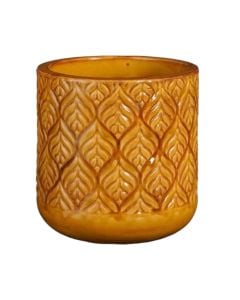 Flower pot, Oran, S, ceramic, ochre, Ø20xH19 cm