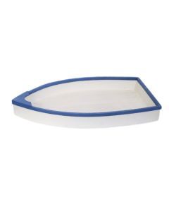 Raft dekorativ, L, druri, e bardhë/blu, 37x8xH65 cm