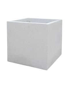 Vazo lulesh, S, beton, e bardhë, 40x40xH40cm