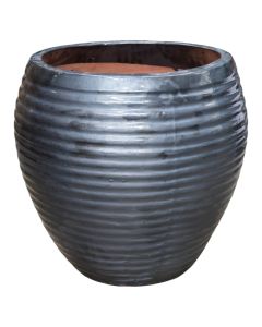 Vazo lulesh, M, qeramike, e zezë, Ø55xH56 cm