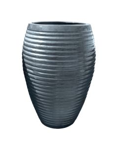 Flower pot, L, ceramic, black, Ø50xH77 cm