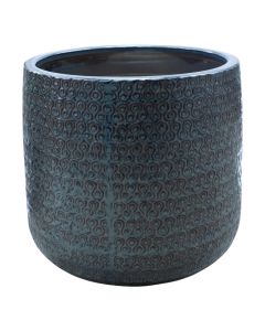 Vazo lulesh, L, qeramike, blu/kafe, Ø37xH35 cm