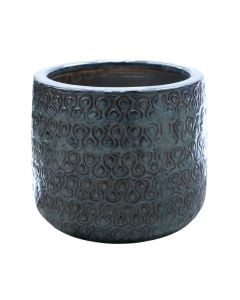 Vazo lulesh, S, qeramike, blu/kafe, Ø20xH18 cm