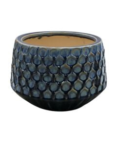 Flower pot, M, ceramic, blue, Ø25xH18 cm