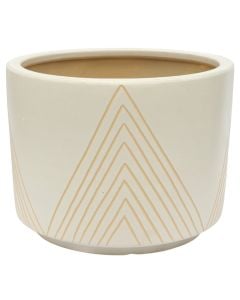 Vazo lulesh, L, qeramike, bezhë/e bardhë, Ø33xH26 cm