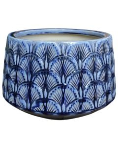 Vazo lulesh, L, qeramike, blu, Ø36xH25 cm